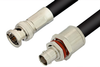 75 Ohm BNC Male to 75 Ohm BNC Female Bulkhead Cable 24 Inch Length Using 75 Ohm RG11 Coax - PE33419-24 - Pasternack