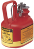 Justrite Red Polyethylene 1/2 gal Safety Can - 9 1/2 in Height - 4 5/8 in Overall Diameter - 697841-00564 - 697841-00564 - R. S. Hughes Company, Inc.