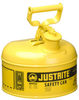 Justrite Yellow Steel 1 gal Safety Can - 11 in Height - 9 1/2 in Overall Diameter - 697841-13990 - 697841-13990 - R. S. Hughes Company, Inc.