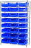 Akro-Mils Akrobin 2000 lb Adjustable Blue Chrome Steel Open Adjustable Fixed Shelving System - 24 Bins - 2000 lb Total Capacity - AWS184830280 BLUE - AWS184830280 BLUE - R. S. Hughes Company, Inc.