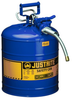 Justrite Accuflow Blue Steel 5 gal Safety Can - 17 1/2 in Height - 11 3/4 in Overall Diameter - 697841-14076 - 697841-14076 - R. S. Hughes Company, Inc.