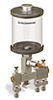 Clear View Multiple Feed Manual Lubricator, 1 pt Pyrex Reservoir, 3 Feeds, 1/4” OD Tube Outlets - B4463-016PB031W - Oil-Rite Corp.