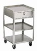 SS Equipment Cart, No Drawer, Three 18 x 16 in Shelves; 200 lb Capacity -- GO-00946-01 - Image