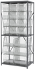 Akro-Mils 6500 lb Adjustable Clear Gray Powder Coated Steel 22 ga Open Adjustable Fixed Shelving System - 12 Bins, 6 Bins - 6500 lb Total Capacity - AS2479ASSORTSC - AS2479ASSORTSC - R. S. Hughes Company, Inc.