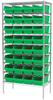 Akro-Mils Shelfmax 2000 lb Adjustable Green Chrome Steel Open Adjustable Fixed Shelving System - 32 Bins - 2000 lb Total Capacity - AWS183630088 GREEN - AWS183630088 GREEN - R. S. Hughes Company, Inc.