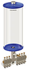 Blue Color Key, Clear View Multiple Feed Manual Lubricator, 1 gal Acrylic Reservoir, 7 Feeds, 1/8