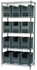 Akro-Mils Stak-N-Store 2000 lb Adjustable Gray Chrome Steel Open Adjustable Fixed Shelving System - 12 Bins - 2000 lb Total Capacity - AWS183613014 GREY - AWS183613014 GREY - R. S. Hughes Company, Inc.
