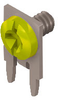 Slim-Line PC Screw Terminal, 90°-Yellow Screw Captivated - 7757-7 - Keystone Electronics Corp.
