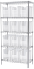 Akro-Mils Stak-N-Store 2000 lb Adjustable Clear Chrome Steel Open Adjustable Fixed Shelving System - 12 Bins - 2000 lb Total Capacity - AWS183613014SC - AWS183613014SC - R. S. Hughes Company, Inc.