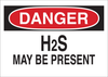 Brady B-401 Polystyrene Rectangle White Chemical, Biohazard, Hazardous & Flammable Material Sign - 10 in Width x 7 in Height - TEXT: DANGER H2S MAY BE PRESENT - 25436 - 754476-25436 - R. S. Hughes Company, Inc.