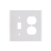 2-Gang 1 Toggle & 1 Duplex Combination Wall Plates, Thermoplastic Standard Size Glossy Finish - 3061 - Suzhou Ele Mfg Co., Ltd.