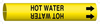 Brady Bradysnap-On B-915 Black on Yellow Plastic Snap-On Pipe Marker - 1 1/4 in Character Height - Printed Msg = HOT WATER with Right Arrow - 4079-D - 754476-41737 - R. S. Hughes Company, Inc.