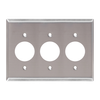 3-Gang φ35.7mm Diameter Single Device Wall Plates, Stainless Steel Standard Size Polished Finish - 83SBS - Suzhou Ele Mfg Co., Ltd.