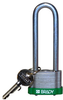 Green Key Retaining Steel Padlock - 123245 - Brady Corporation