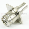 4 Hole Flange N Female (Jack) to BNC Female (Jack) Adapter, High Temp, 1.2 VSWR -- SM3503 - Image