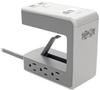 6-Outlet Surge Protector w/2 USB-A (2.4A Shared) & 1 USB-C (3A) - 8 ft. Cord, 1080 Joules, Desk Clamp -- TLP648USBC - Image