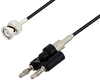 BNC Male to Banana Plug Cable 12 Inch Length Using RG174 Coax, LF Solder, RoHS - PE3C3402LF-12 - Pasternack