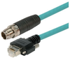 Category 6a M12 8 Position X code Double Shielded Industrial Cable, M12 M/GigE, 1.0m - TAA00009-1M - MilesTek Corporation