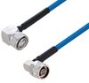 Plenum 4.3-10 Male Right Angle to N Male Right Angle Low PIM Cable 48 Inch Length Using SPP-250-LLPL Coax Using Times Microwave Parts - PE3C6242-48 - Pasternack