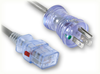 NEMA 5-15P HG CLEAR to IEC-60320-C19 AUTO-LOCK CLEAR HOME // Power Cords // Hospital Grade Power Cords // Auto-Lock - 0380.240AL - Quail Electronics