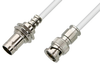 75 Ohm BNC Male to 75 Ohm BNC Female Bulkhead Cable 24 Inch Length Using 75 Ohm PE-B159-WH White Coax - PE38132/WH-24 - Pasternack