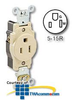 Leviton Narrow Body Single Receptacle - 5261 - TelephoneStuff.com