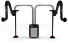 Model 500 Dual Stand Assembly with Heavy Duty Air Cleaner, Dual 10' Heavy Duty Arms, and Cleanable Filters -- SS-500-STHD2-MP1