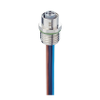 M12 Power Receptacle Connector: Female, front mount, 4-pin, T-coded, silver housing, 50 V AC / 60 V DC -- RKF6U 4T-033
