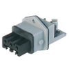 Rectangular Receptacle Power Connector (ST Series): Female, front mount with flange, 3-pin+PE, grey housing, 400 V AC / 230 V DC, 16 A AC/10 A DC -- STAKEI 3 N - Image