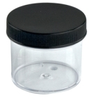 Clear Polystyrene Jars with Black Caps - 66833 - U.S. Plastic Corporation