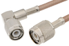 TNC Male to TNC Male Right Angle Cable 24 Inch Length Using RG142 Coax - PE33867-24 - Pasternack