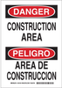 Brady B-555 Aluminum Rectangle White Construction Site Sign - 10 in Width x 14 in Height - Language English / Spanish - TEXT: CONSTRUCTION AREA / AREA DE CONSTRUCCION - 125160 - 754473-72785 - R. S. Hughes Company, Inc.