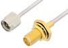 SMA Male to SMA Female Bulkhead Cable 18 Inch Length Using PE-SR405AL Coax - PE34254LF-18 - Pasternack