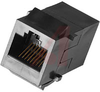 Coupler, Modular; Phosphor Bronze; Panel Mount; Female; Gold over Nickel; MJ/MJ - 70087236 - Allied Electronics, Inc.
