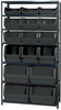 Open Shelving, 7Shelves, 16Bins, Black; Shelving Unit Type Quantum Storage - 44AC5667 - Newark, An Avnet Company
