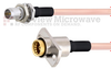 Slide-On BMA Plug Bulkhead to Slide-On BMA Jack 2 Hole Flange Cable RG405 Type .086 Coax in 6 Inch - FMCA1590-6 - Fairview Microwave Inc.