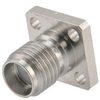 SMA Female (Jack) Connector Field Replaceable 4 Hole Flange (Panel Mount) 0.018 inch Pin, .250 inch Hole Spacing with Metal Contact Ring - FMCN1613 - Fairview Microwave Inc.