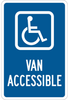 Brady B-555 Aluminum Rectangle Blue Disabled Parking & Building Access Sign - 12 in Width x 18 in Height - TEXT: VAN ACCESSIBLE - 123869 - 754473-79564 - R. S. Hughes Company, Inc.