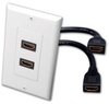 HDMI DUAL FEEDTHRU WALL PLATE WHITE - 60-10609 - MilesTek Corporation