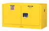 Justrite Sure-Grip EX 17 gal Yellow Hazardous Material Storage Cabinet - 43 in Width - 24 in Height - Wall Mount - 697841-11941 - 697841-11941 - R. S. Hughes Company, Inc.