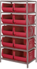 Open Shelving, 6Shelves, 10Bins, Red; Shelving Unit Type Quantum Storage - 44AC9292 - Newark, An Avnet Company