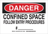 Confined Space Sign - 126803 - Brady Corporation