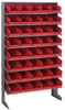 Sloped Rack, 8Shelves, 40Bins, Red; Shelving Unit Type Quantum Storage - 44AC6505 - Newark, An Avnet Company