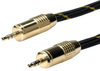 Audio Cable, 3.5Mm Plug, 2.5M, Blk/gld; Connector To Connector Roline - 43AC9895 - Newark, An Avnet Company