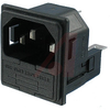 AC RECEPTACLE, POWER INLET WITH FUSE HOLDER, 1.5 mm PANEL THICKNESS - 70133368 - Allied Electronics, Inc.