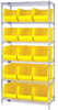 Open Wire Shelving, 6Shelves, 15Bin, Yel; Shelving Unit Type Quantum Storage - 44AC8198 - Newark, An Avnet Company