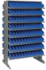 2 Side Sloped Rack, 16Shelves/192Bin/blk; Shelving Unit Type Quantum Storage - 44AC6315 - Newark, An Avnet Company