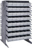 2 Side Sloped Rack, 16Shelves, 96Bin/gry; Shelving Unit Type Quantum Storage - 44AC6406 - Newark, An Avnet Company