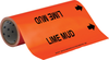 Brady B-946 Black on Orange Vinyl Self-Adhesive Pipe Marker - 12 in Height - 30 ft Length - Printed Msg = LIME MUD with Left Arrow - 109361 - 754473-67593 - R. S. Hughes Company, Inc.