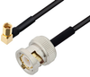 BNC Male to SSMC Plug Right Angle Cable 6 Inch Length Using PE-SR405FLJ Coax - PE3C4487-6 - Pasternack